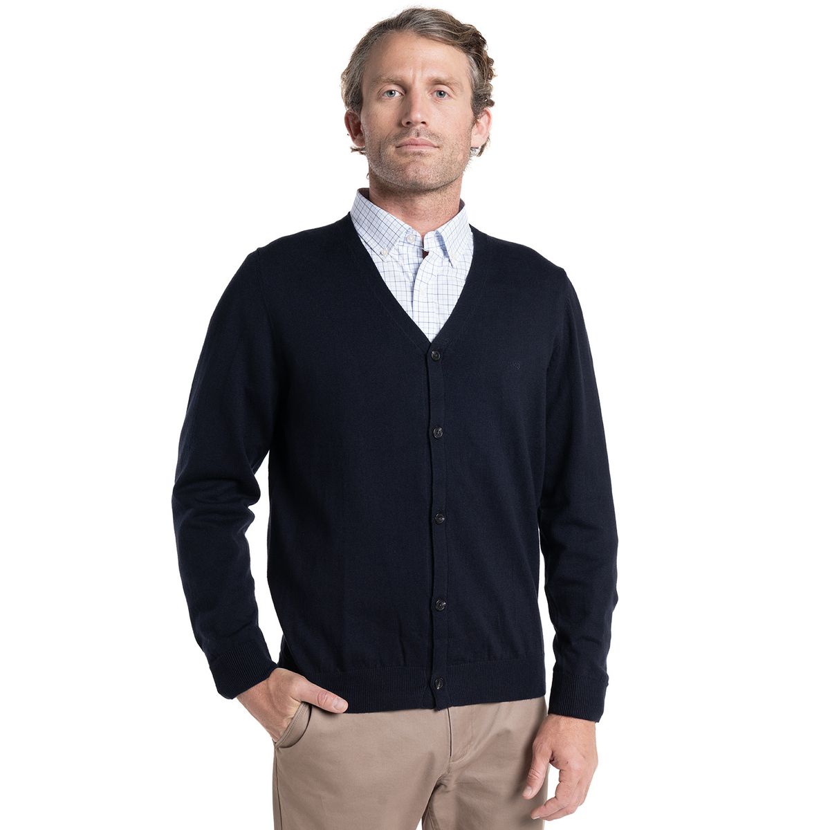 MCGREGOR - Sweater Hombre Cardigan Cuello V Algodón MCGREGOR