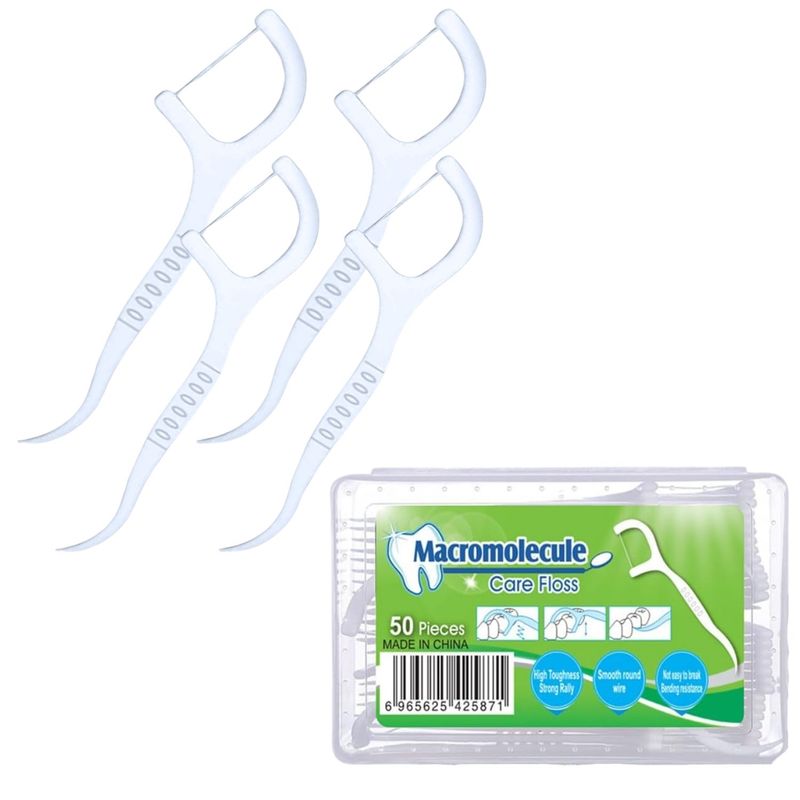 GENERICO - Palillo Hilo Seda Dental Flosser Limpieza Interdental 50 Pcs