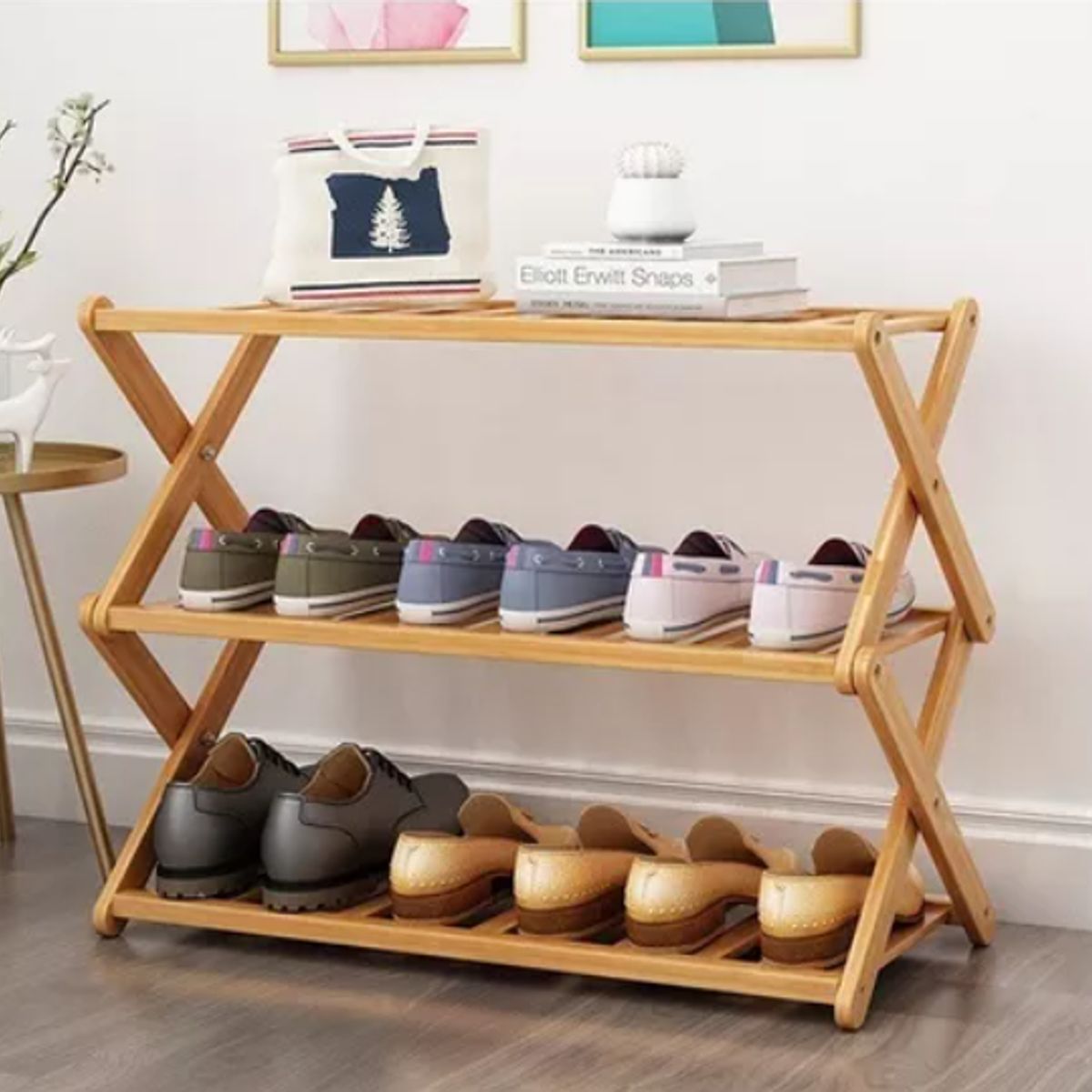 GENERICO - Zapatero Armable De Madera 3 Pisos 60cmx40cm