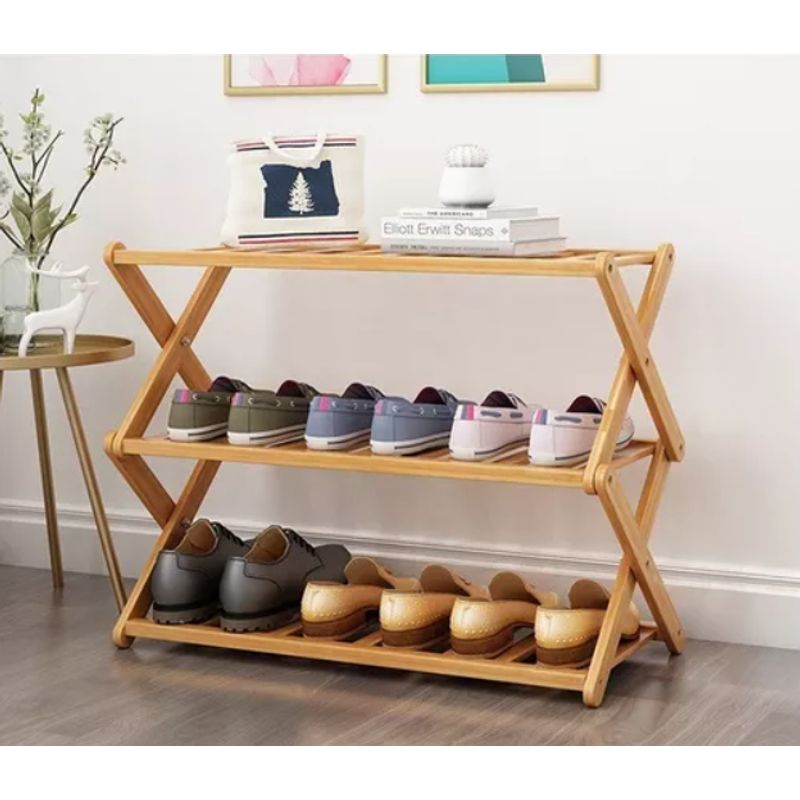 GENERICO - Zapatero Armable De Madera 3 Pisos 60cmx40cm