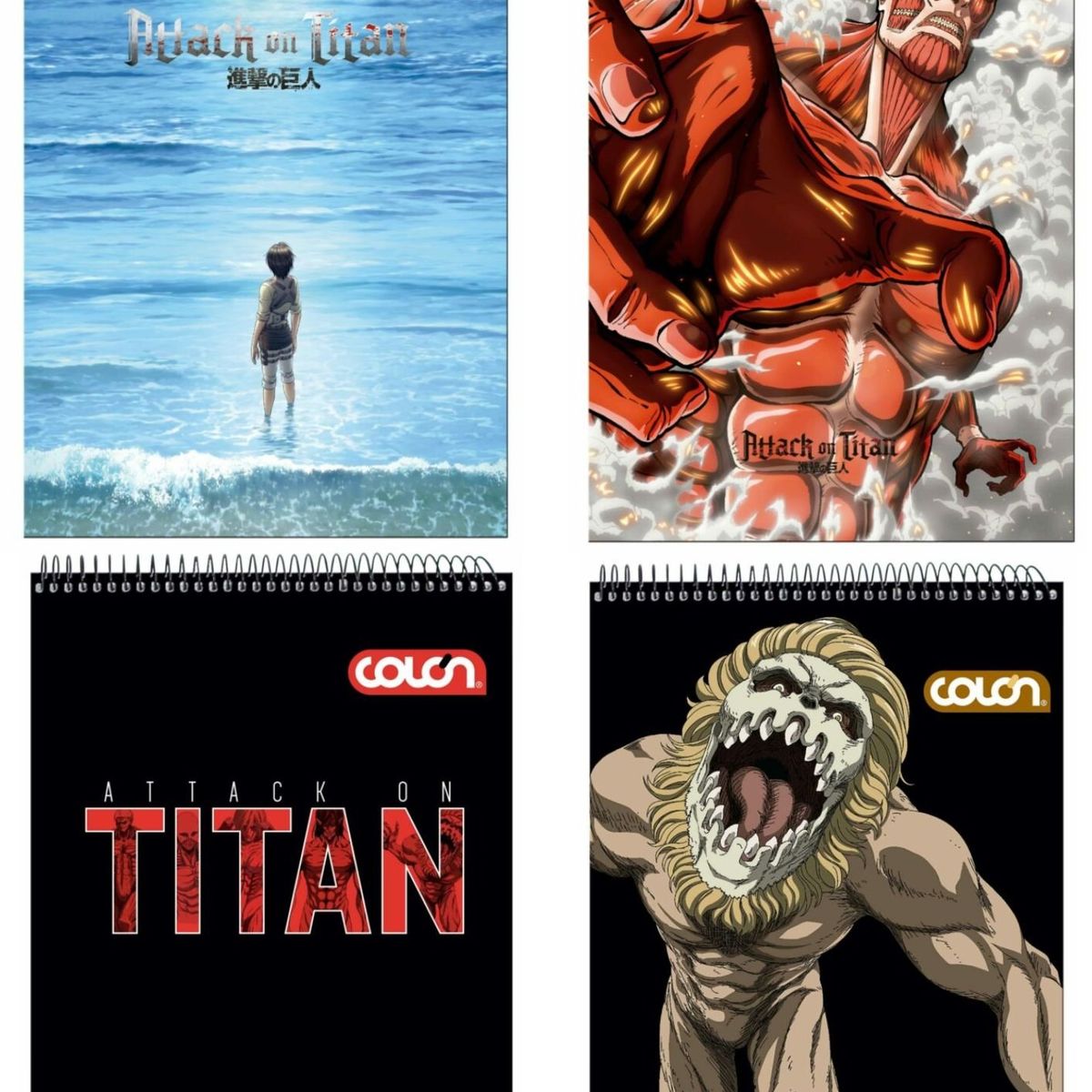 COLON - 4 Croqueras Attack Of Titan, Colón, Tapa Dura, 80 Hojas