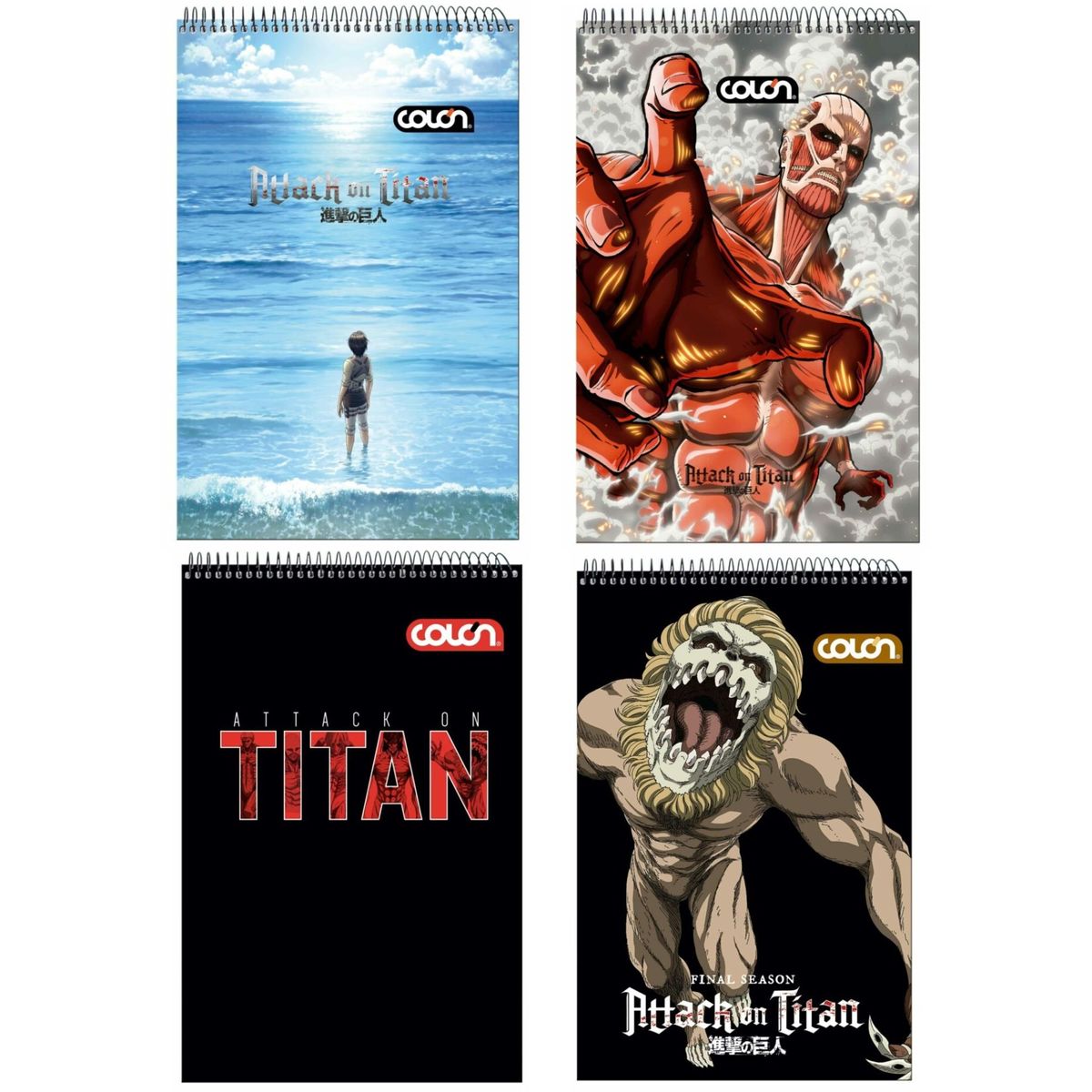 COLON - 4 Croqueras Attack Of Titan, Colón, Tapa Dura, 80 Hojas