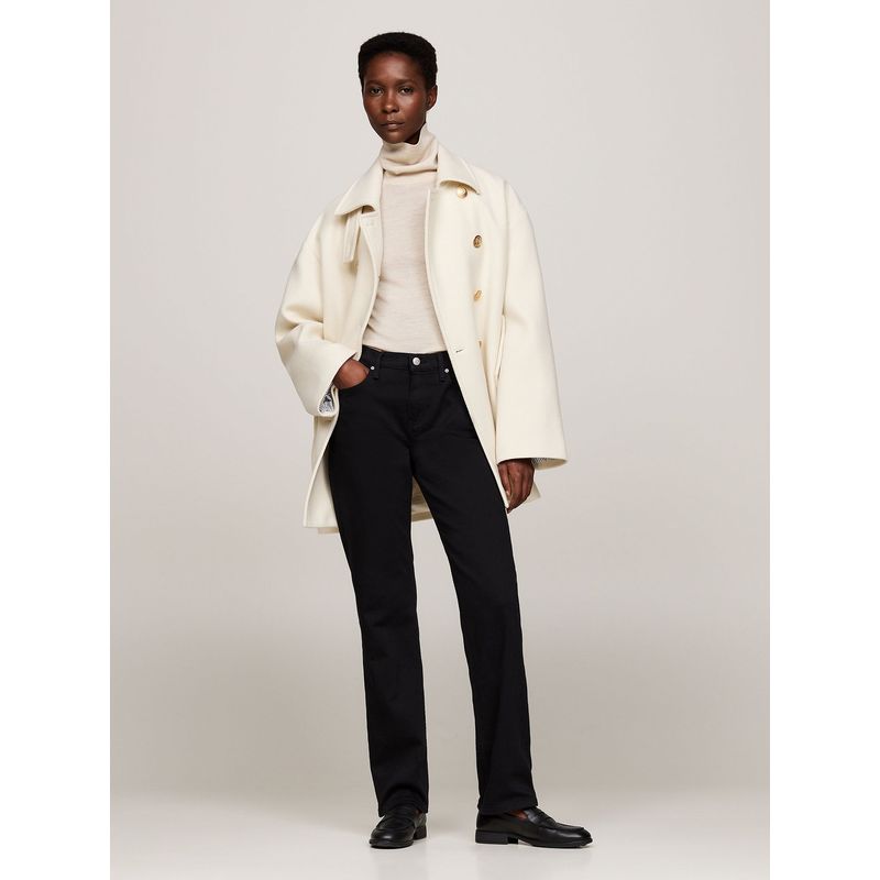 TOMMY HILFIGER - Jeans Classic Straight Fit Talle Medio Negro Tommy Hilfiger