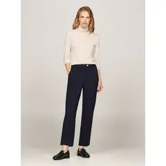 TOMMY HILFIGER - Pantalón De Corte Slim Con Raya Marcada Azul