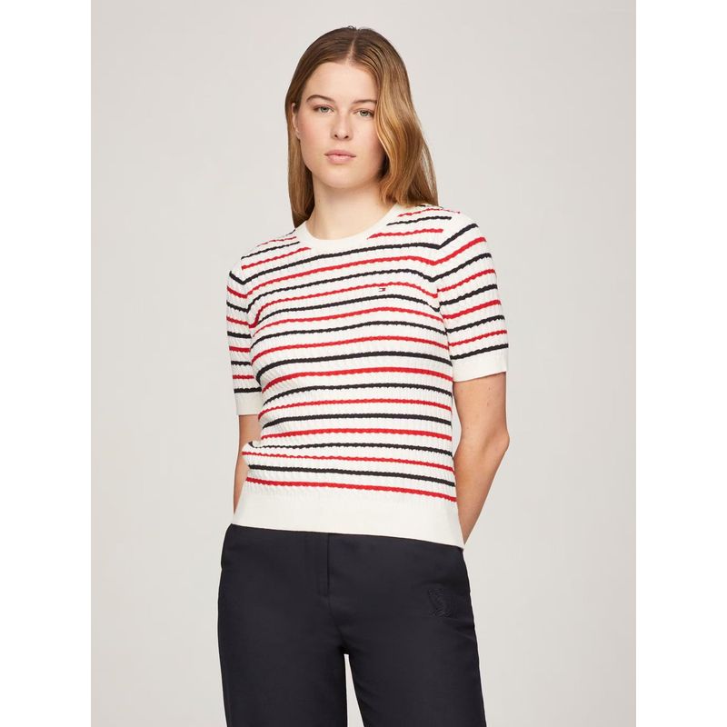 TOMMY HILFIGER - Sweater Tejido Cable Slim Fit Multicolor Tommy Hilfiger