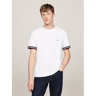 TOMMY HILFIGER - Polera Global Stripe De Piqué Blanco