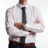 Camisa Etiqueta Roja Rosada Micro Listada I25-10 - Rosa