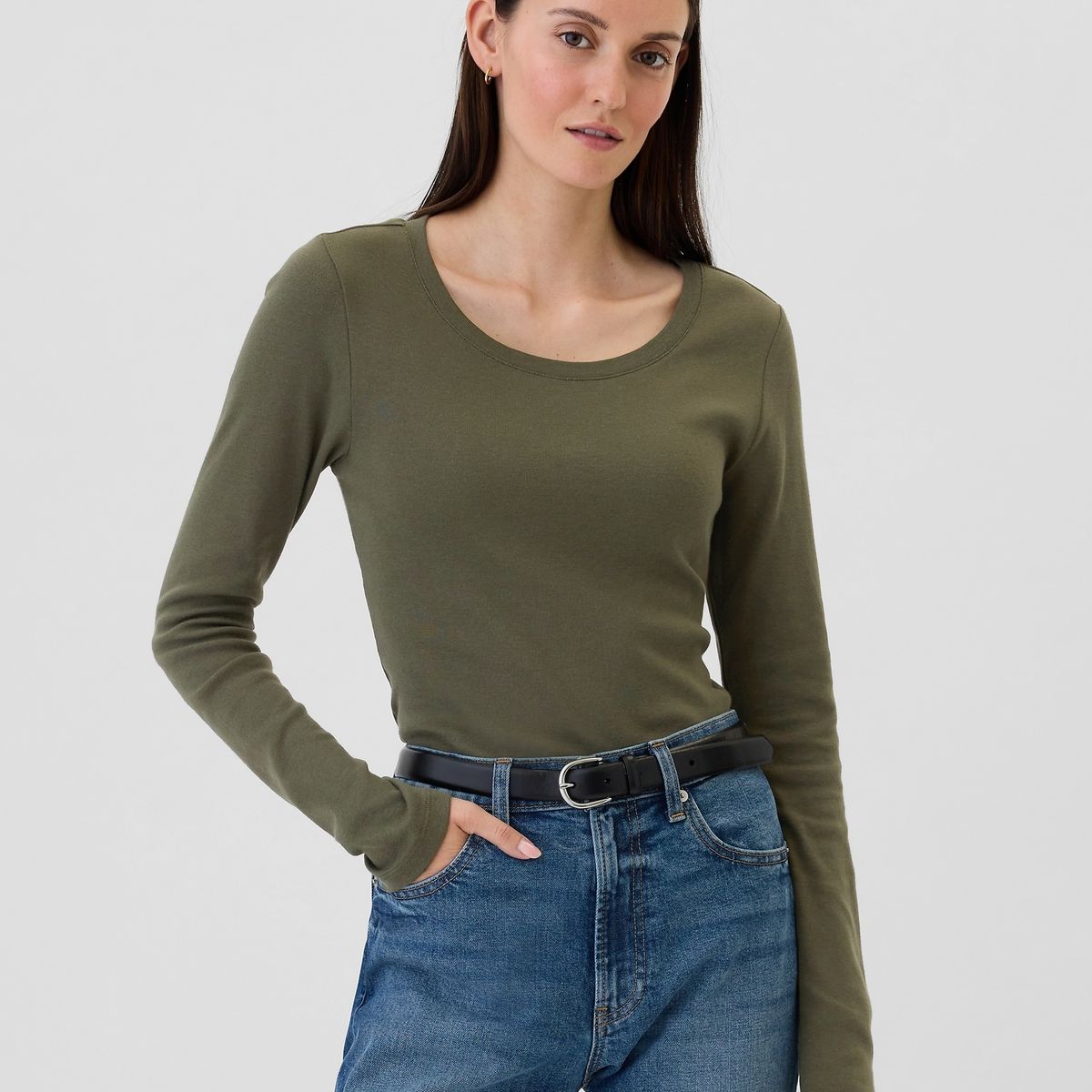 GAP - Polera Mujer Crew Verde
