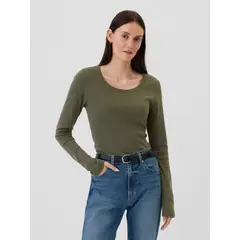 GAP - Polera Mujer Crew Verde