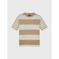 TOMMY HILFIGER - Polera De Niños A Rayas Con Logo Multicolor