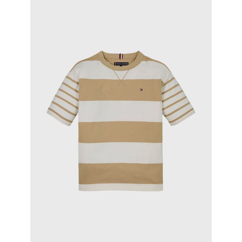 TOMMY HILFIGER - Polera De Niños A Rayas Con Logo Multicolor Tommy Hilfiger