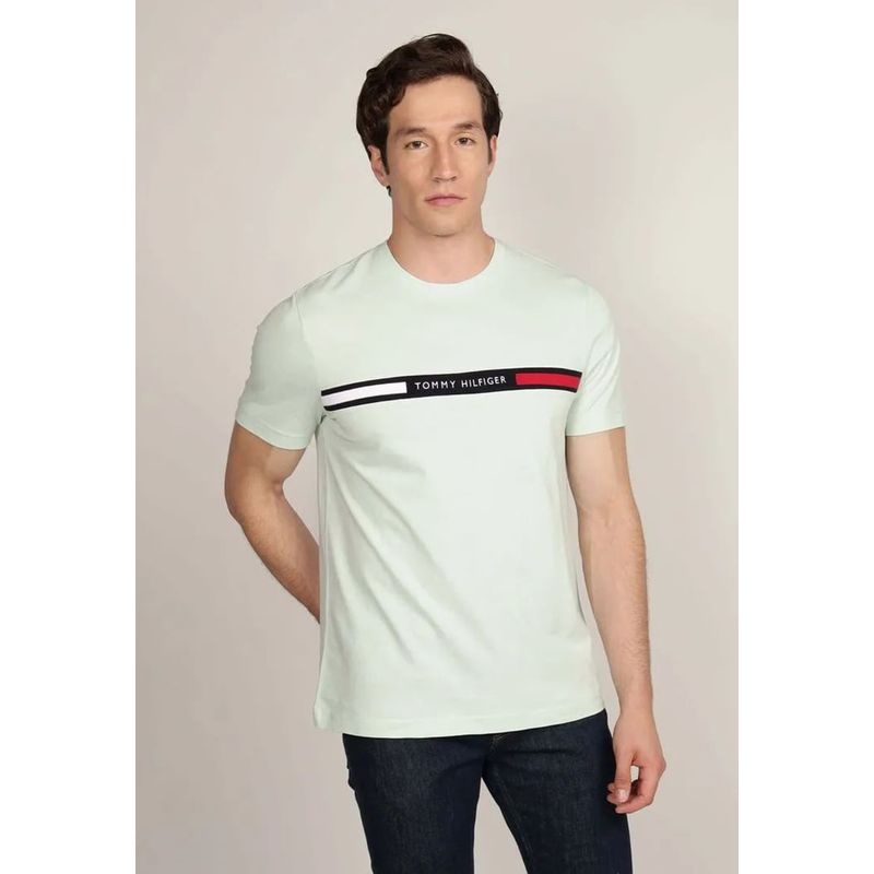 TOMMY HILFIGER - Polera Chest Insert Logo Verde Tommy Hilfiger