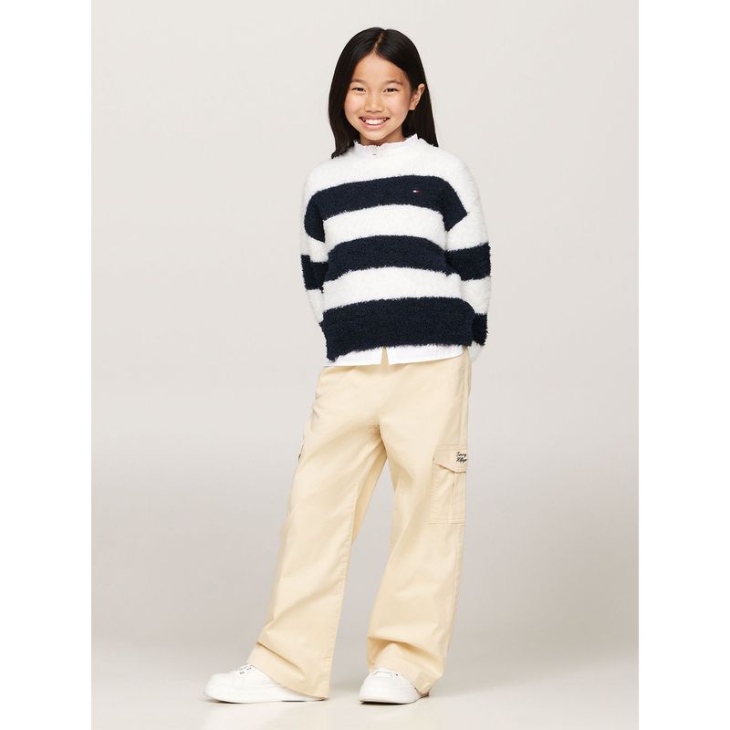 TOMMY HILFIGER - Pantalón Solid Con Pierna Ancha Beige Tommy Hilfiger