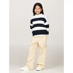 TOMMY HILFIGER - Pantalón Solid Con Pierna Ancha Beige