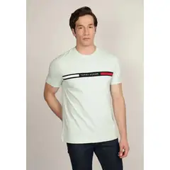 TOMMY HILFIGER - Polera Chest Insert Logo Verde
