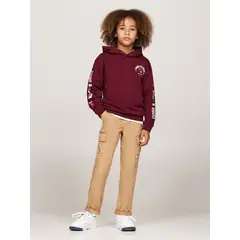 TOMMY HILFIGER - Pantalón Cargo De Algodón Con Logo Beige