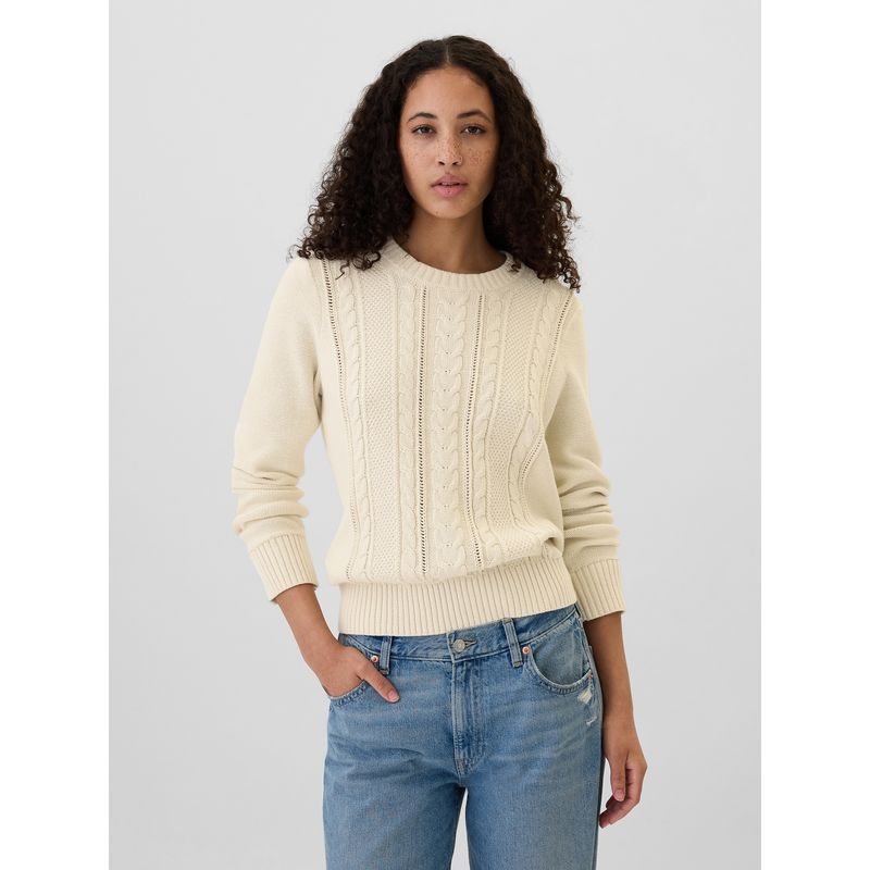 GAP - Sweater Mujer Cable Knit Beige