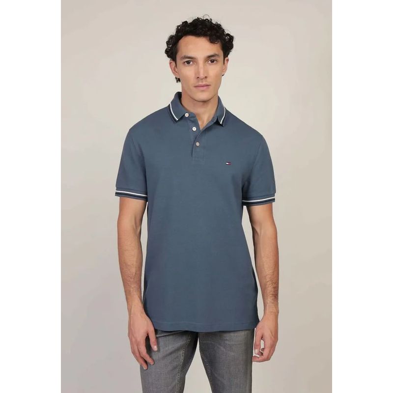 TOMMY HILFIGER - Polo Con Ribetes Tipped Slim Fit Azul Tommy Hilfiger