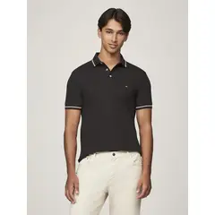 TOMMY HILFIGER - Polo Con Ribetes Tipped Slim Fit Negro