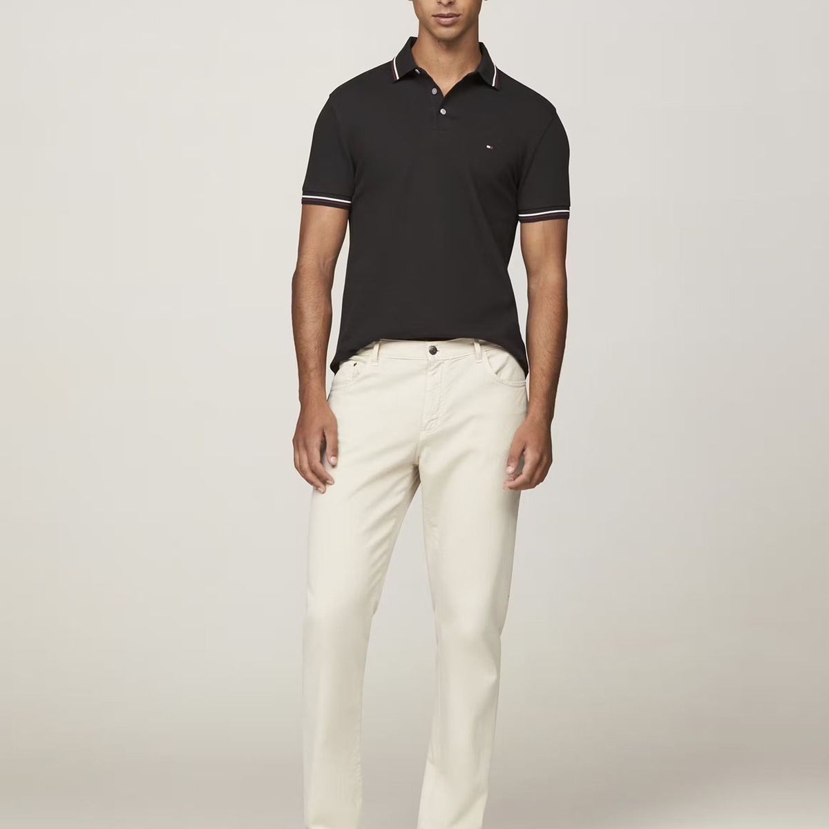 TOMMY HILFIGER - Polo Con Ribetes Tipped Slim Fit Negro Tommy Hilfiger