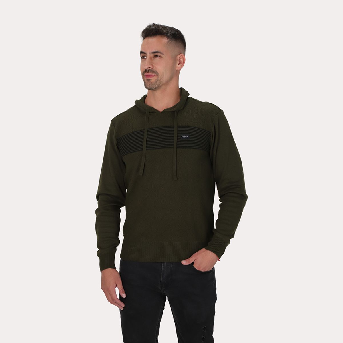 GANGSTER - Chaleco Etch Oliva Oscuro Gangster