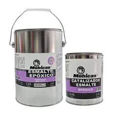 MOHICAN - ESMALTE EPÓXICO AMARILLO 3/4 GAL + CATALIZADOR 1/4 GAL