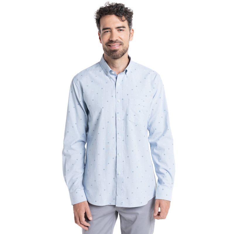 TRUVAL - CAMISA OXFORD ESTAMPADA TRUVAL