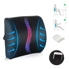 GENERICO - Cojin Con Memoria Ortopedico Lumbar Sillas Asiento Automovi
