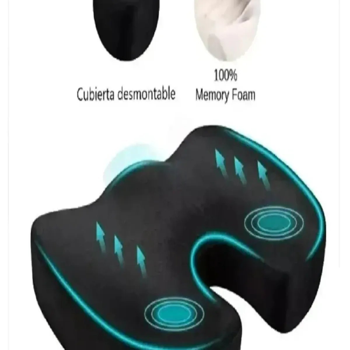 GENERICO - Cojín Asiento Coxis Ortopédico Ergonómico Con Memoria Silla