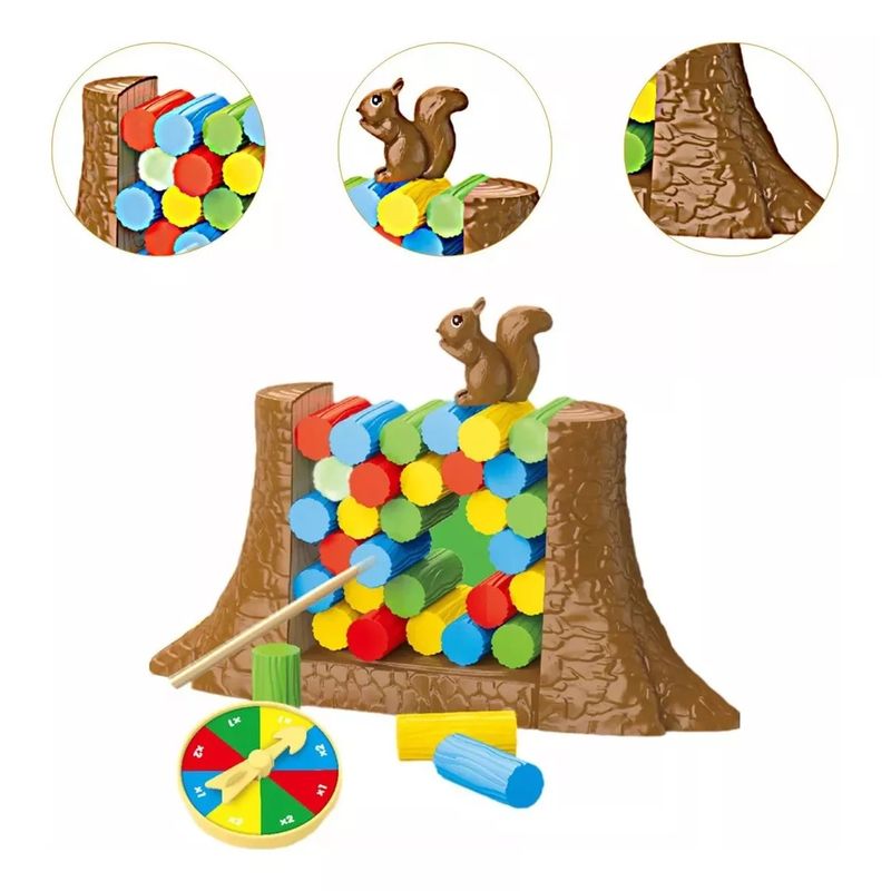 GENERICO - Juego De Mesa Torre Apilable Encaje No Botar Ardilla
