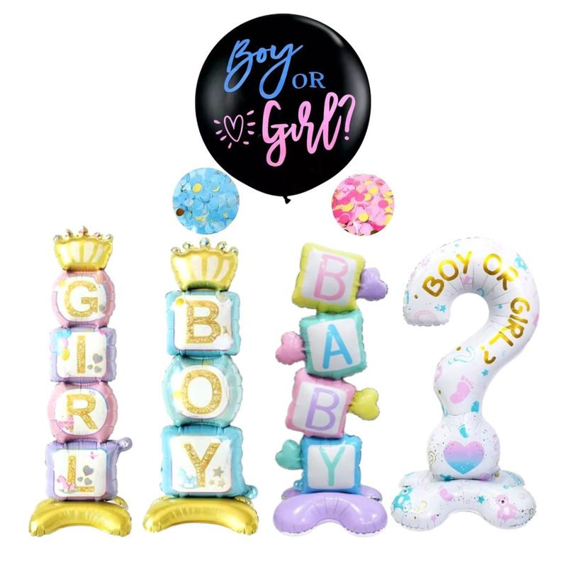 GENERICO - Set de Globos decorativos Baby Shower Revelación