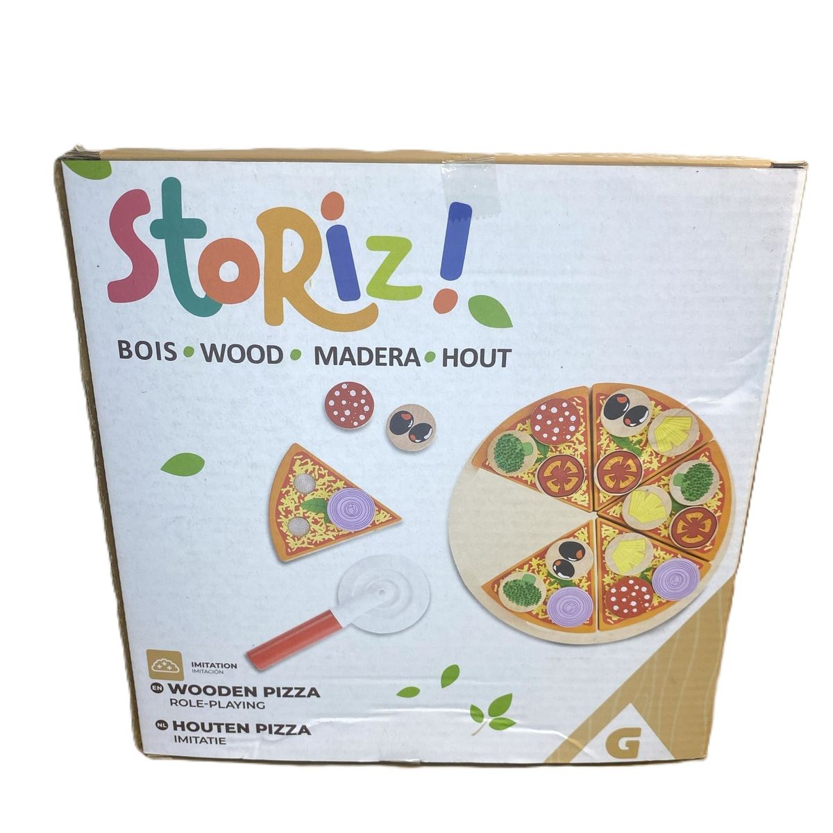 GENERICO - Juego de Pizza en madera para cortar - Juguete didáctico