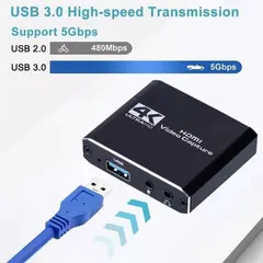 GENERICO - Tarjeta USB 4K de Captura de Video para Streaming y Juegos