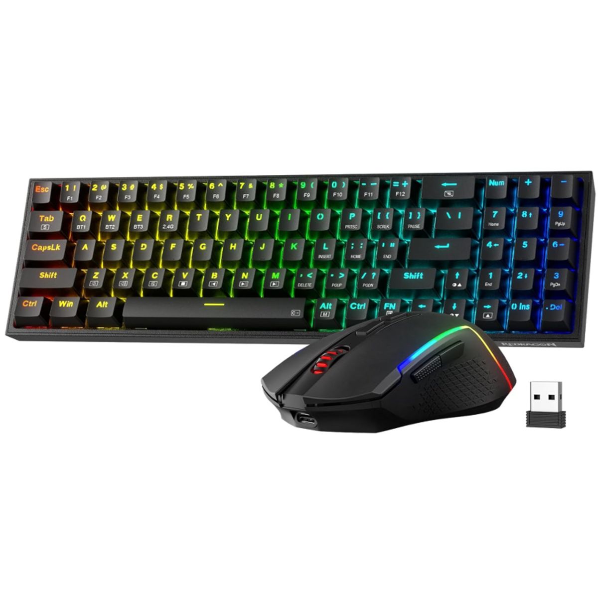 REDRAGON - Combo Gamer Teclado + Mouse - Redragon S136 - Inalámbrico - Black