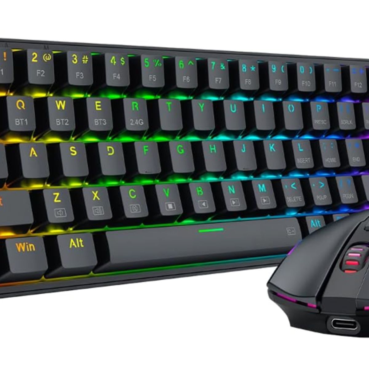 REDRAGON - Combo Gamer Teclado + Mouse - Redragon S136 - Inalámbrico - Black