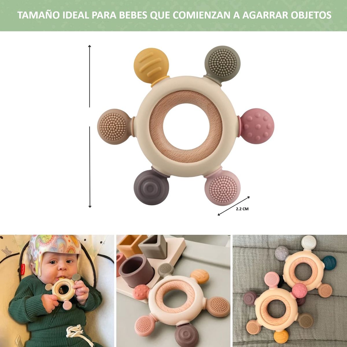 GENERICO - Mordedor Bebe Silicona De 4 Texturas