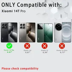 GENERICO - Carcasa de Silicona Transparente y Vidrio para Xiaomi 14T Pro