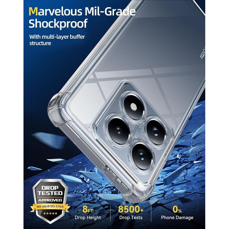 GENERICO - Funda Silicona Transparente + Protector Vidrio 5D para Xiaomi 14T