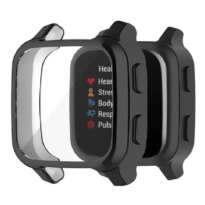 GENERICO - Pack de 2 Fundas TPU para Reloj Garmin Venus Sq Negro