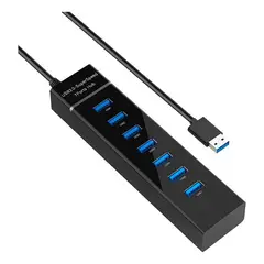 GENERICO - HUB USB 3.0 de 7 Puertos con Alta Velocidad de 5 Gbps