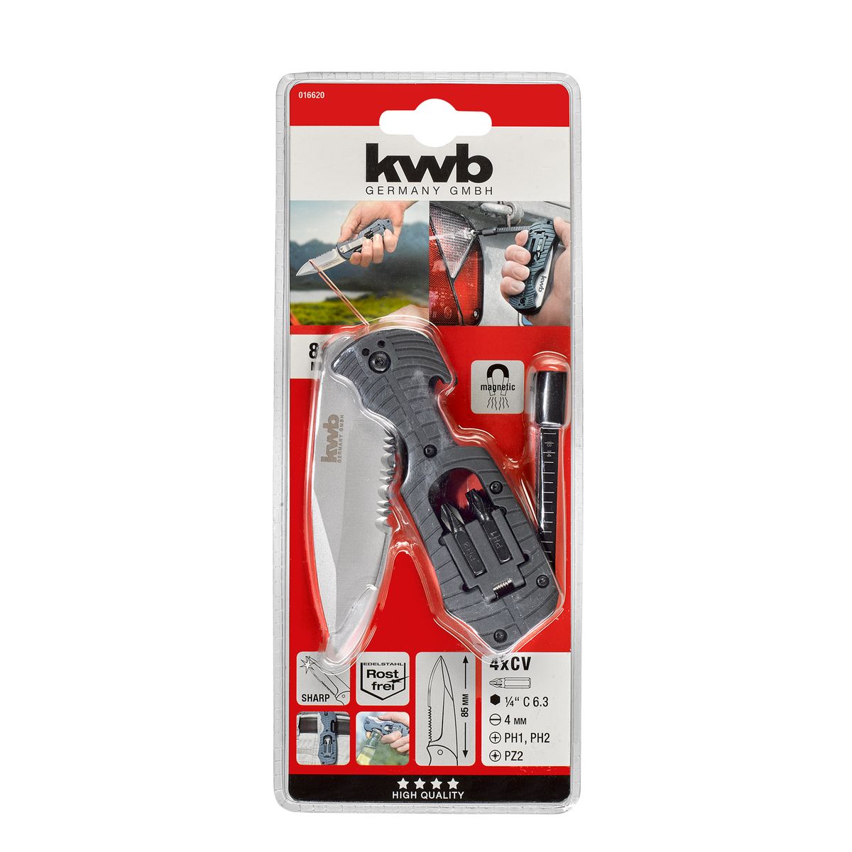 KWB - Cuchillo Plegable + Portapuntas Acero PH KWB 49016620