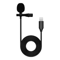 GENERICO - Micrófono de Solapa Lavalier con Conector Lightning 150cm