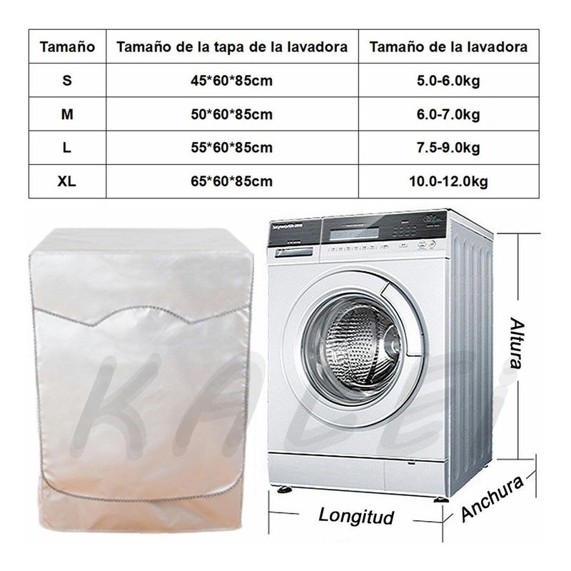 GENERICO - Cobertor Impermeable para Lavadoras y Secadoras Frontal