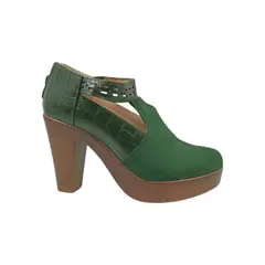 PAND G - Zapato Verde Taco Mujer