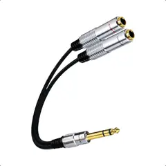 GENERICO - Cable Divisor Estéreo 6,35mm Macho a Doble Hembra 20cm