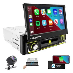 GENERICO - Radio Auto Android 7" Retráctil con Bluetooth y GPS