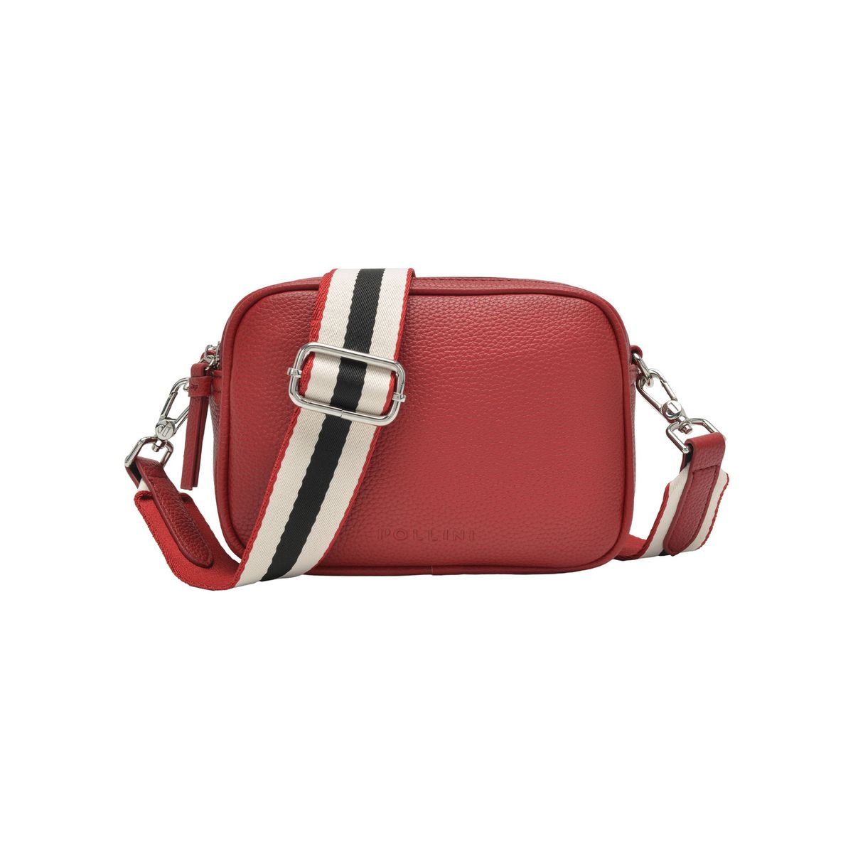 POLLINI - Cartera Bandolera Straps multicolor Rojo Pollini