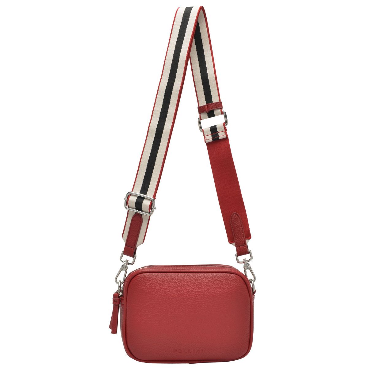 POLLINI - Cartera Bandolera Straps multicolor Rojo Pollini