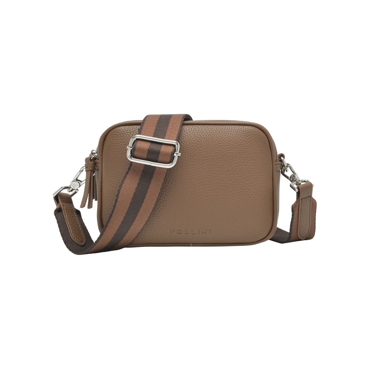 POLLINI - Cartera Bandolera Straps multicolor Marrón Pollini