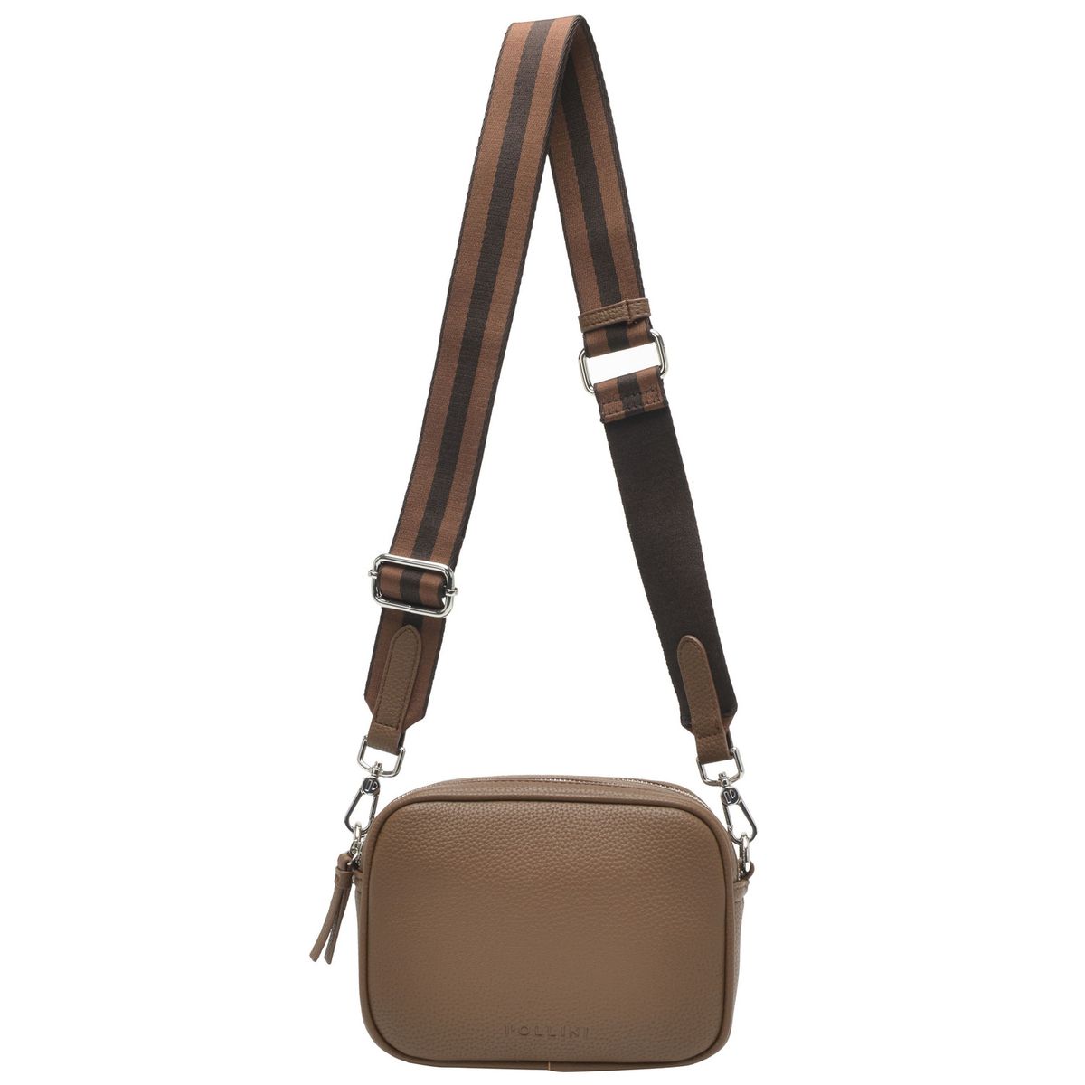 POLLINI - Cartera Bandolera Straps multicolor Marrón Pollini